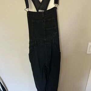 Black Denim Overalls Free People